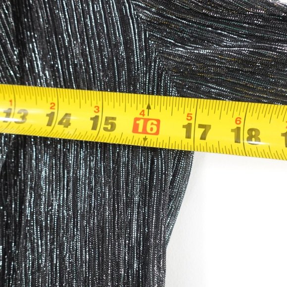 Black Tunic Top Women Size Small Cardigan Blouse Flowy Cocktail Bedazzle Sparkle - Picture 4 of 9